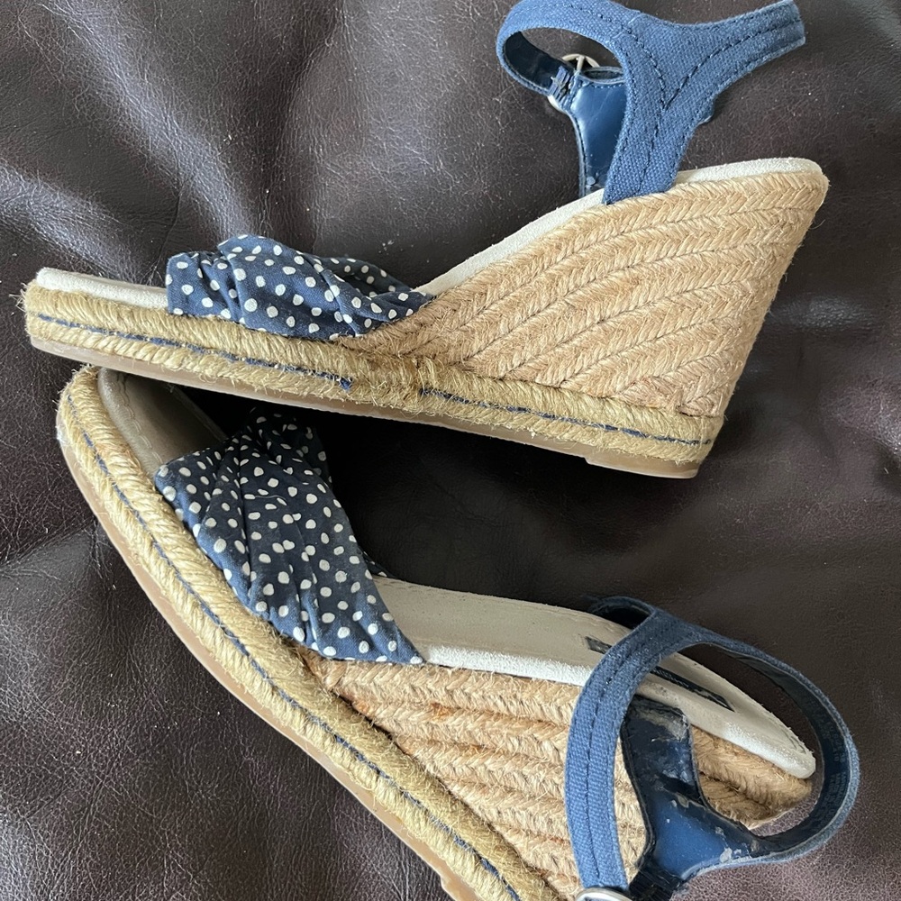 American Eagle Navy Espadrille Wedge Sandals